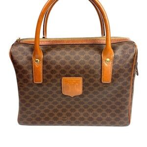 Celine Boston Bag Macadam Trapezoid Beige Tan Brown Some